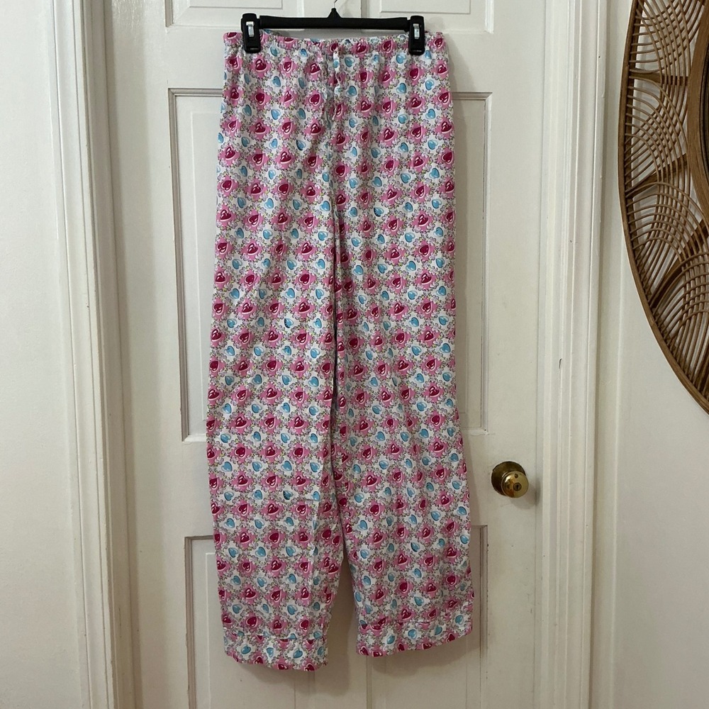 Nick & Nora Hearts Floral Pajama Pants XXL Cotton Y2K Sleepwear Cozy Cottagecore
